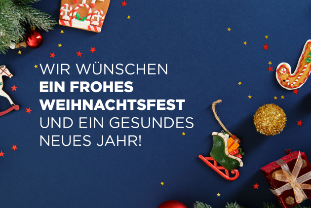 Weihnachtsgruß: Frohes Weihnachtsfest und ein gesundes neues Jahr.